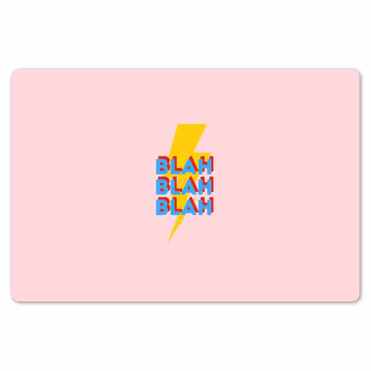 Blah - Bliksem - Roze Placemat vinyl groot -zzsfeer1_Kitchenyeah-website