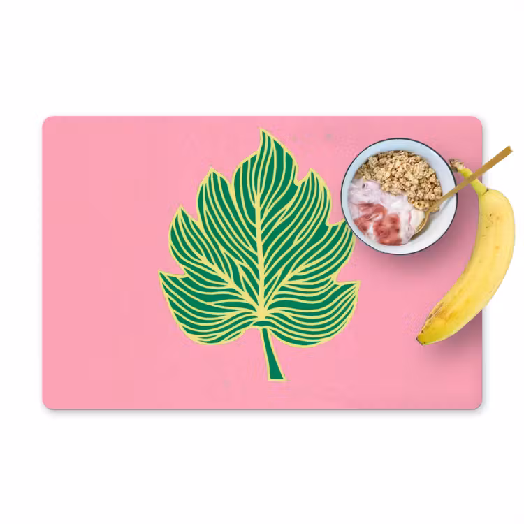 Blad - Groen - Illustratie - Minimalistisch Placemat vinyl groot -zzzproduct_Kitchenyeah-website