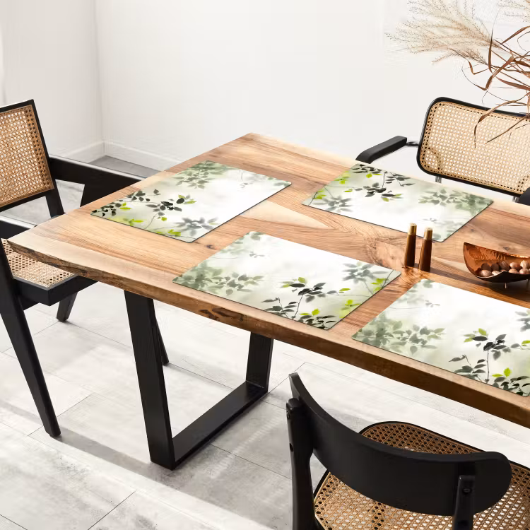 Blad - Schaduw - Natuur - Abstract - Groen Placemat vinyl groot -zzsfeer4_Kitchenyeah-website