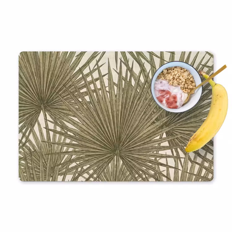 Blad - Tropisch - Patroon - Natuur - Groen Placemat vinyl groot -zzzproduct_Kitchenyeah-website