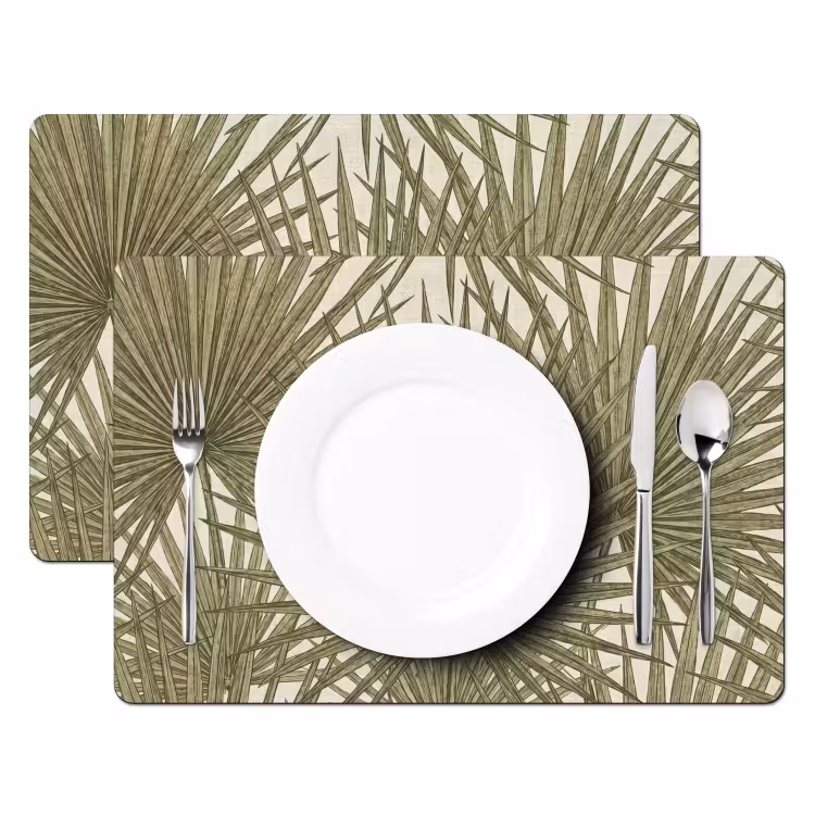 Blad - Tropisch - Patroon - Natuur - Groen Placemat vinyl groot -zzsfeer2_Kitchenyeah-website