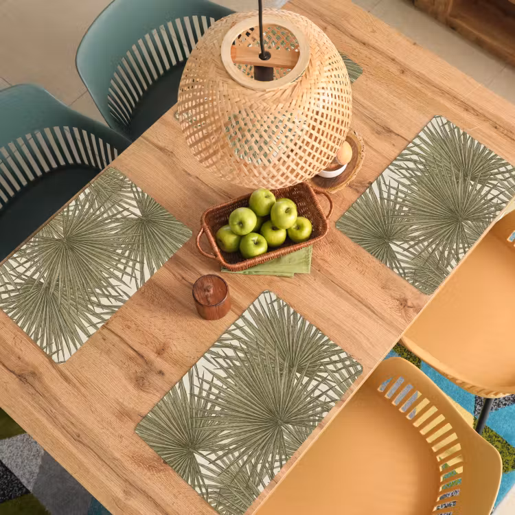 Blad - Tropisch - Patroon - Natuur - Groen Placemat vinyl groot -zzsfeer5_Kitchenyeah-website