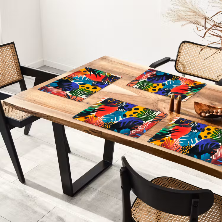Bladeren - Vormen - Abstract - Kleurrijk Placemat vinyl groot -zzsfeer4_Kitchenyeah-website