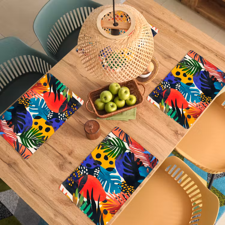 Bladeren - Vormen - Abstract - Kleurrijk Placemat vinyl groot -zzsfeer5_Kitchenyeah-website