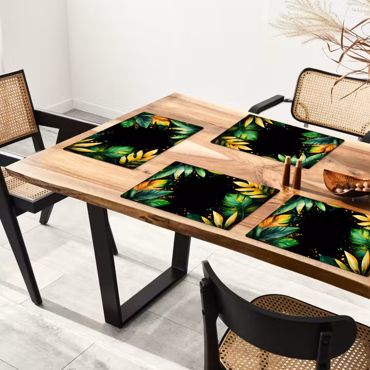 Bladeren - Groen - Geel - Verf - Jungle Placemat vinyl groot -zzsfeer4_Kitchenyeah-website