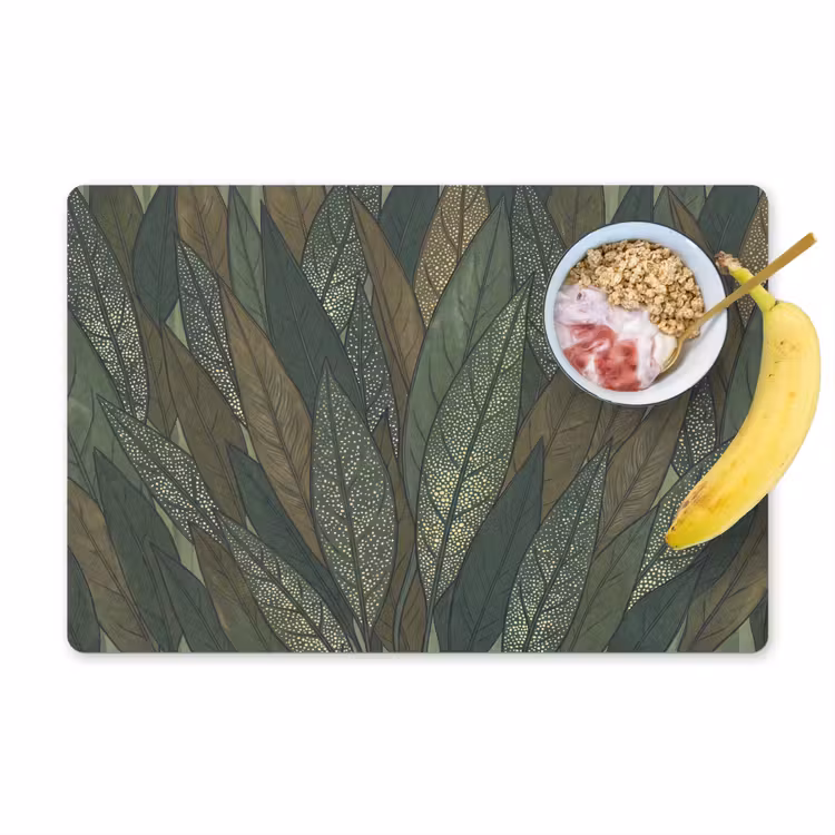 Bladeren - Patroon - Gestippeld - Natuur - Groen Placemat vinyl groot -zzzproduct_Kitchenyeah-website