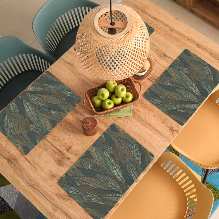 Bladeren - Patroon - Gestippeld - Natuur - Groen Placemat vinyl groot -zzsfeer5_Kitchenyeah-website