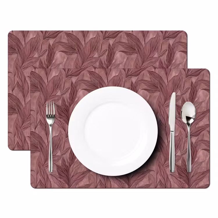 Bladeren - Patroon - Paars Placemat vinyl groot 368 -zzsfeer2_Kitchenyeah-website