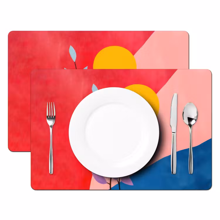 Bladeren - Zon - Abstracte vormen Placemat vinyl groot -zzsfeer2_Kitchenyeah-website