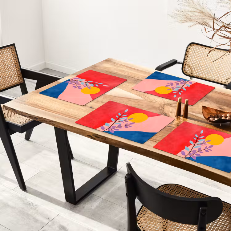 Bladeren - Zon - Abstracte vormen Placemat vinyl groot -zzsfeer4_Kitchenyeah-website