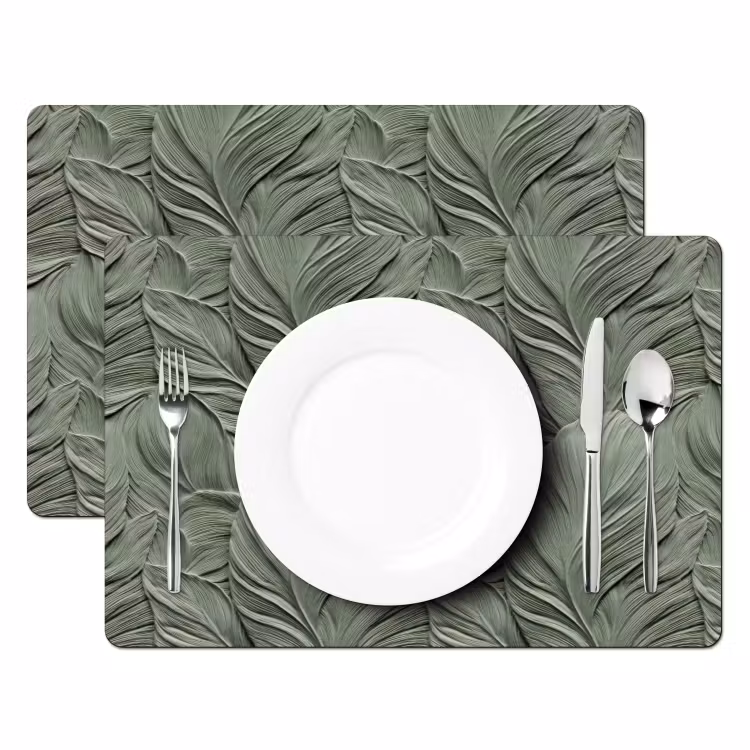 Bladeren - Textuur - Groen Placemat vinyl groot 368 -zzsfeer2_Kitchenyeah-website