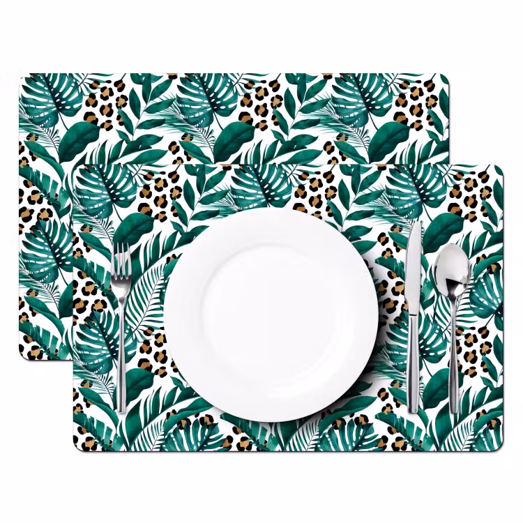 Bladeren - Tropisch - Jungle Placemat vinyl groot -zzsfeer2_Kitchenyeah-website