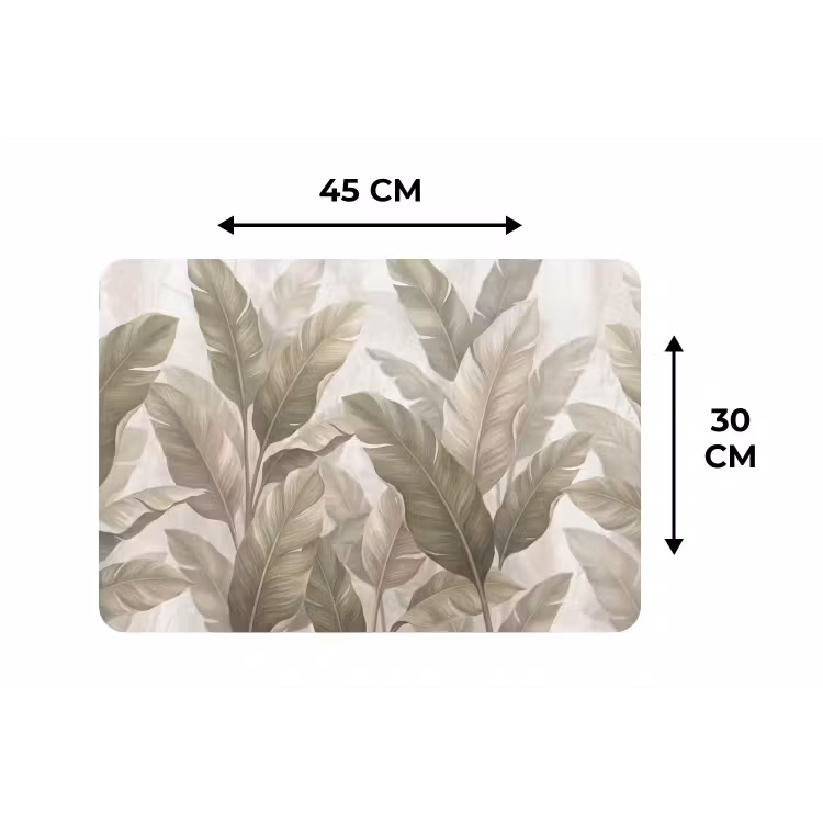 Bladeren - Tropisch - Natuur - Abstract - Beige Placemat vinyl groot -specs