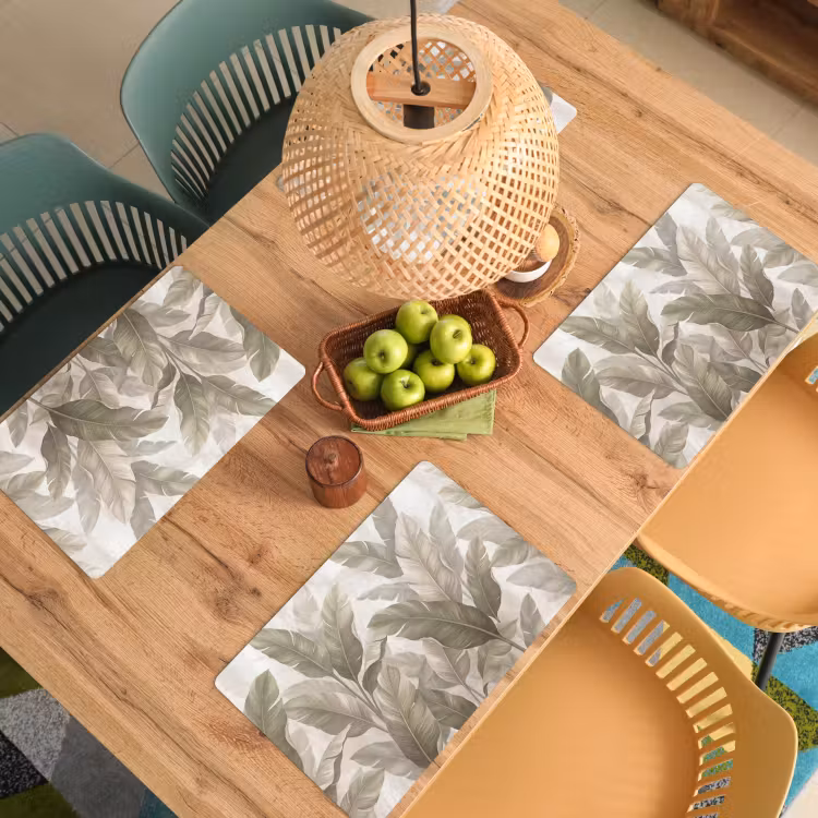 Bladeren - Tropisch - Natuur - Abstract - Beige Placemat vinyl groot -zzsfeer5_Kitchenyeah-website