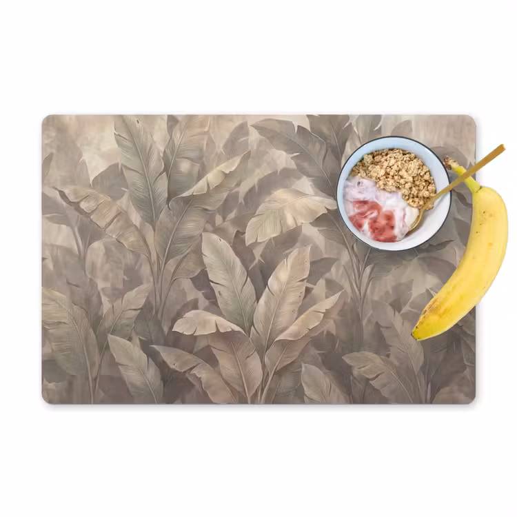Bladeren - Tropisch - Natuur - Modern - Beige Placemat vinyl groot -zzzproduct_Kitchenyeah-website