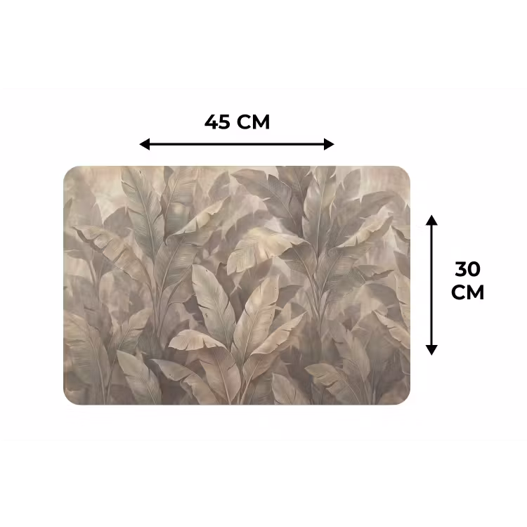 Bladeren - Tropisch - Natuur - Modern - Beige Placemat vinyl groot -specs