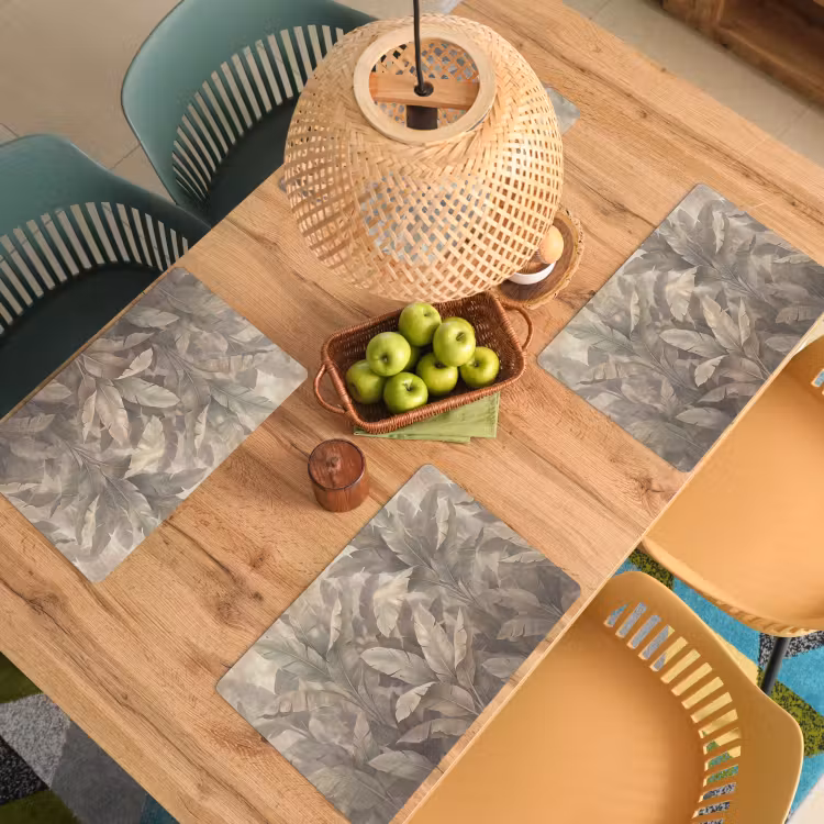 Bladeren - Tropisch - Natuur - Modern - Beige Placemat vinyl groot -zzsfeer5_Kitchenyeah-website