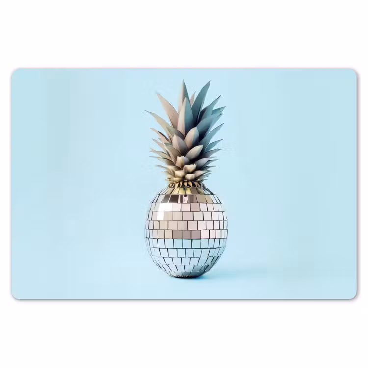 Blauw - Ananas - Disco - Discobal Placemat vinyl groot -zzsfeer1_Kitchenyeah-website