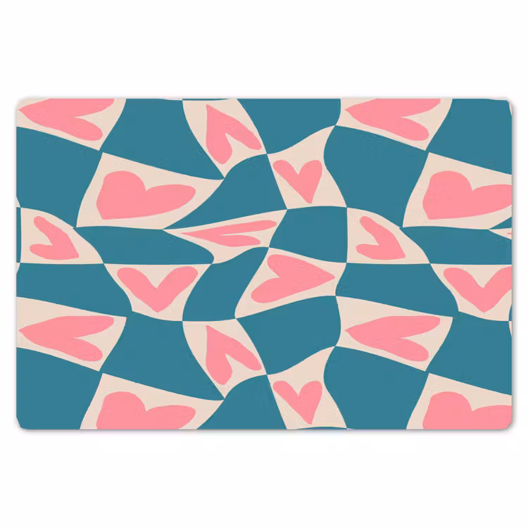 Blauw - Vlakken - Patroon - Hartjes Placemat vinyl groot 368 -zzsfeer1_Kitchenyeah-website