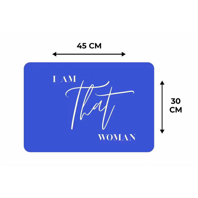 Blauw - I am that woman - Sierlijk - Minimalistisch Placemat vinyl groot -specs