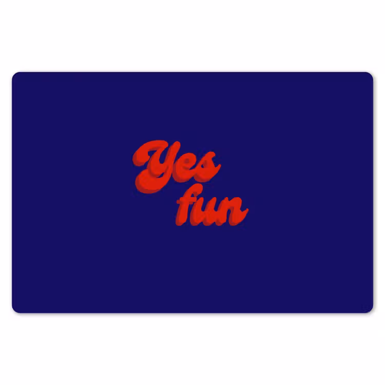 Blauw - Rood - Yes fun - 3D Placemat vinyl groot -zzsfeer1_Kitchenyeah-website