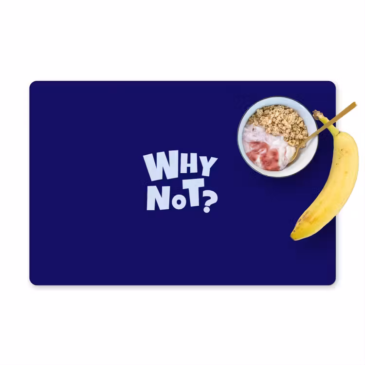 Blauw - Why not - Minimalistisch Placemat vinyl groot -zzzproduct_Kitchenyeah-website