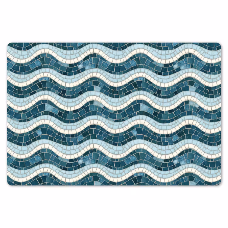 Blauw - Wit - Mozaïek - Golvend Placemat vinyl groot 368 -zzsfeer1_Kitchenyeah-website