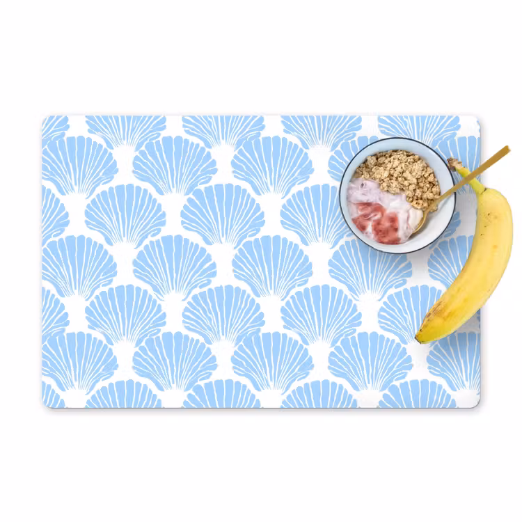 Blauw - Wit - Schelpen - Grafisch - Structuur Placemat vinyl groot 368 -zzzproduct_Kitchenyeah-website