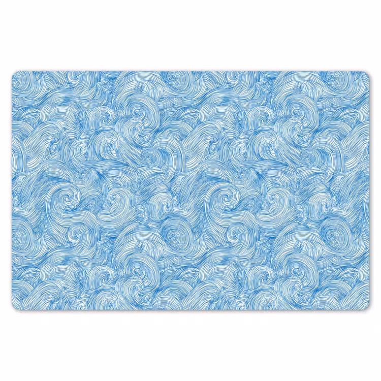 Blauw - Wit - Spiraal - Golven - Lijnen Placemat vinyl groot 368 -zzsfeer1_Kitchenyeah-website