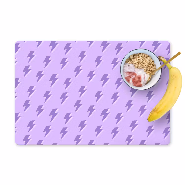 Bliksem - Paars - Lila Placemat vinyl groot 368 -zzzproduct_Kitchenyeah-website
