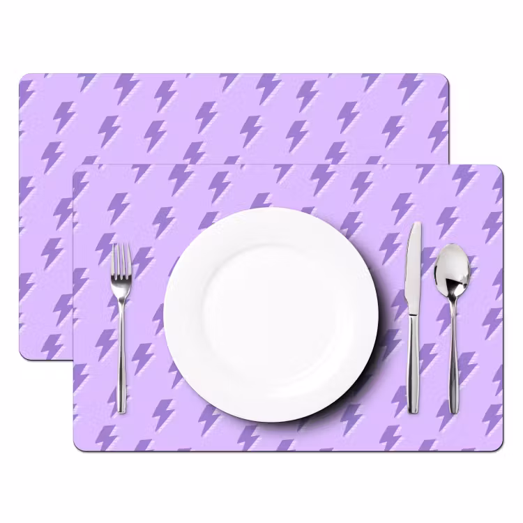 Bliksem - Paars - Lila Placemat vinyl groot 368 -zzsfeer2_Kitchenyeah-website
