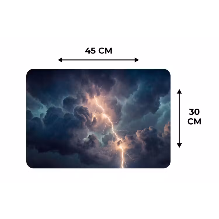 Bliksem - Storm - Natuur - Donker Placemat vinyl groot -specs