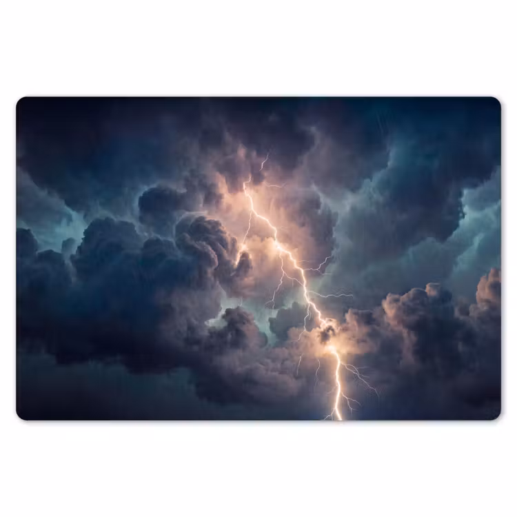 Bliksem - Storm - Natuur - Donker Placemat vinyl groot -zzsfeer1_Kitchenyeah-website