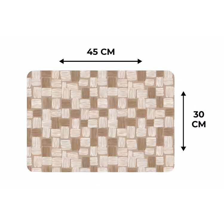 Blok - Patroon - Bruin Placemat vinyl groot 368 -specs