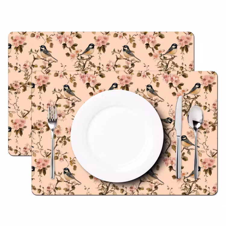 Bloesem - Koolmees - Roze Placemat vinyl groot 368 -zzsfeer2_Kitchenyeah-website