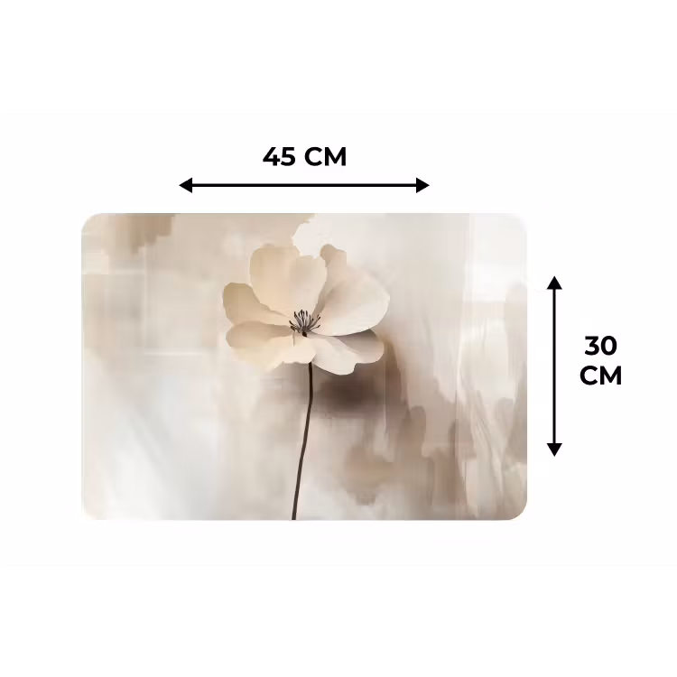 Bloem - Beige - Verf - Schaduw Placemat vinyl groot -specs