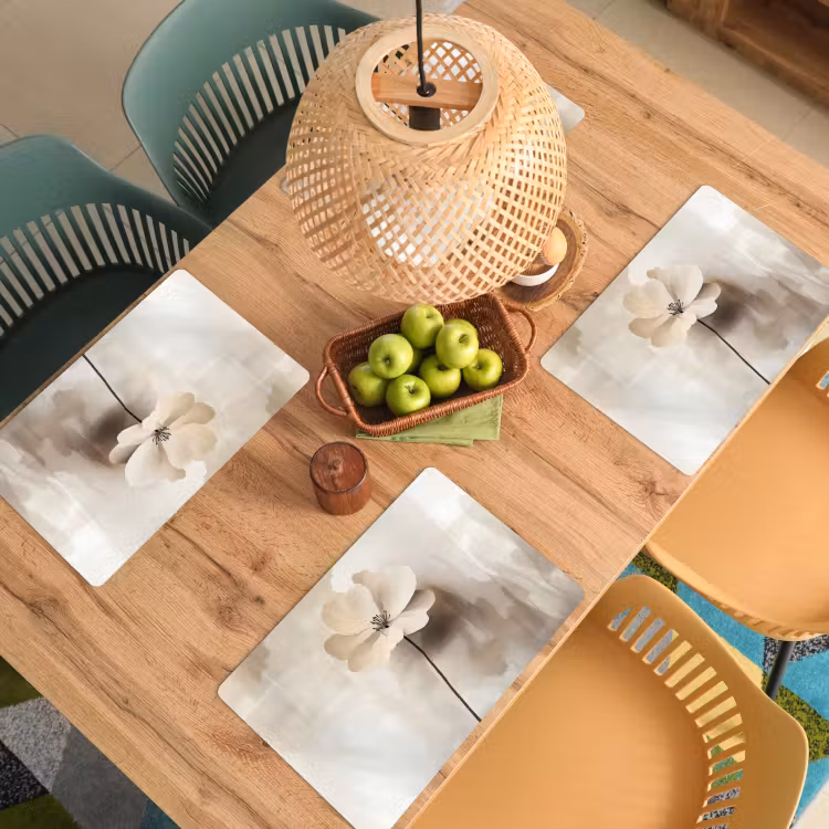 Bloem - Beige - Verf - Schaduw Placemat vinyl groot -zzsfeer5_Kitchenyeah-website