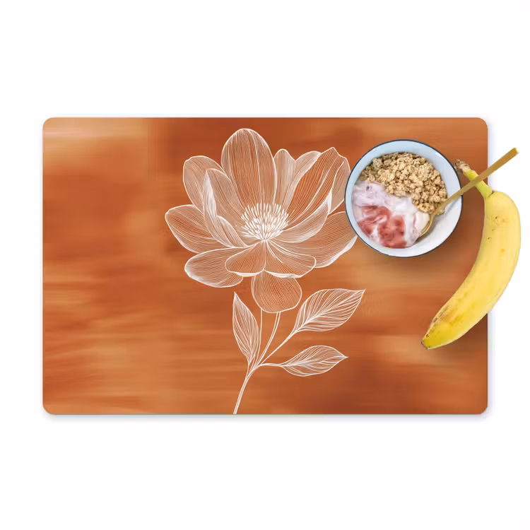 Bloem - Minimalistisch - Wit Placemat vinyl groot -zzzproduct_Kitchenyeah-website