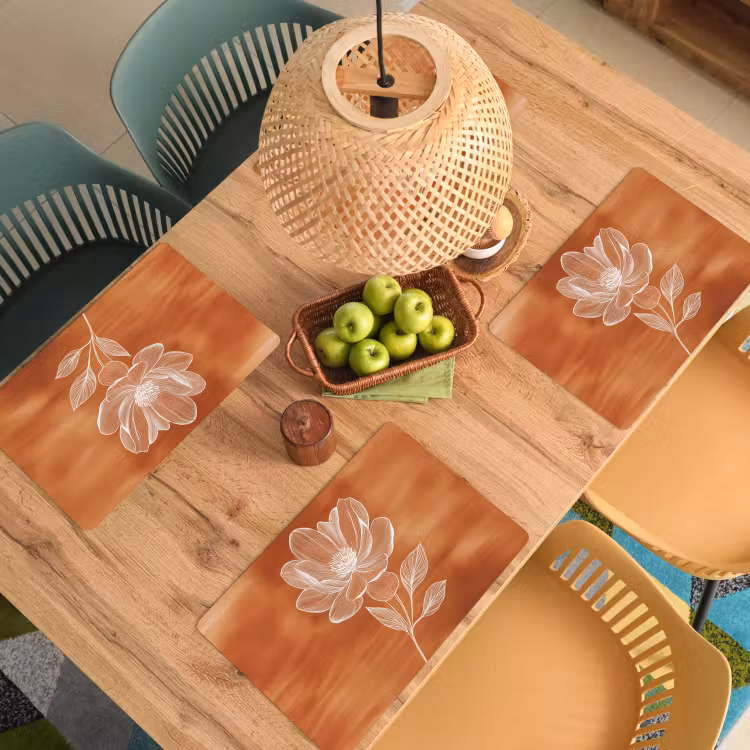 Bloem - Minimalistisch - Wit Placemat vinyl groot -zzsfeer5_Kitchenyeah-website