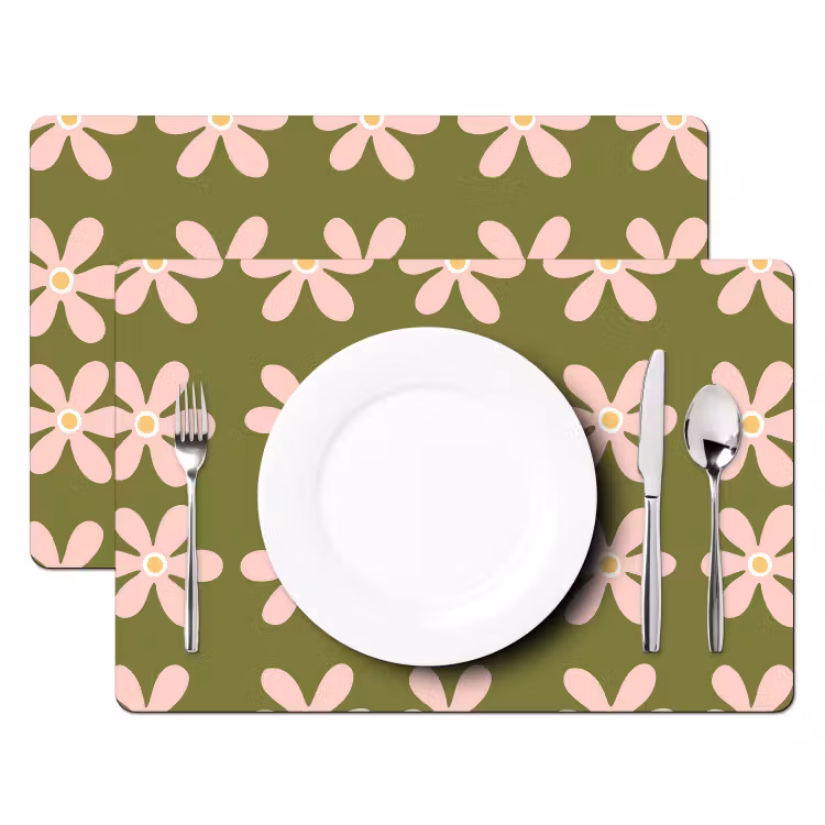 Bloem - Modern - Groen Placemat vinyl groot 368 -zzsfeer2_Kitchenyeah-website