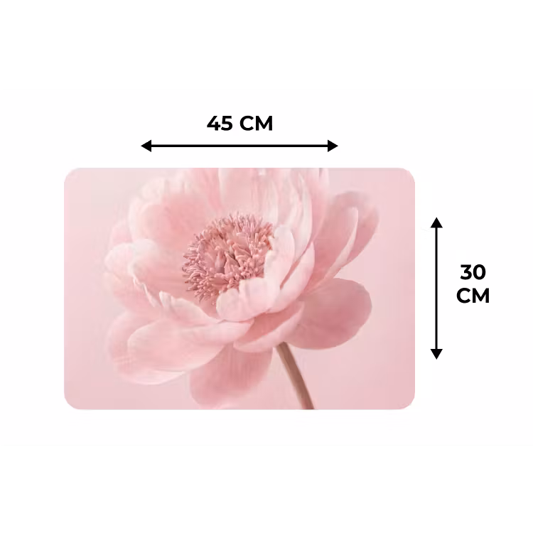 Bloem - Pioenroos - Roze Placemat vinyl groot -specs