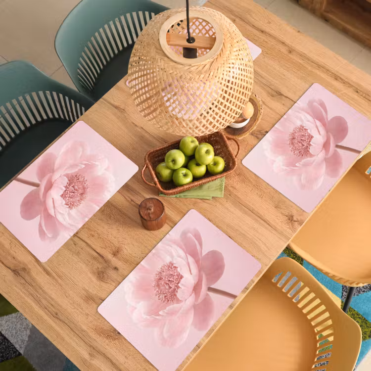 Bloem - Pioenroos - Roze Placemat vinyl groot -zzsfeer5_Kitchenyeah-website