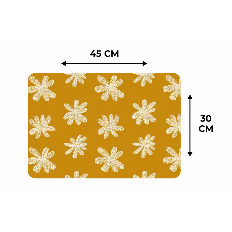 Bloem - Speels - Okergeel Placemat vinyl groot 368 -specs