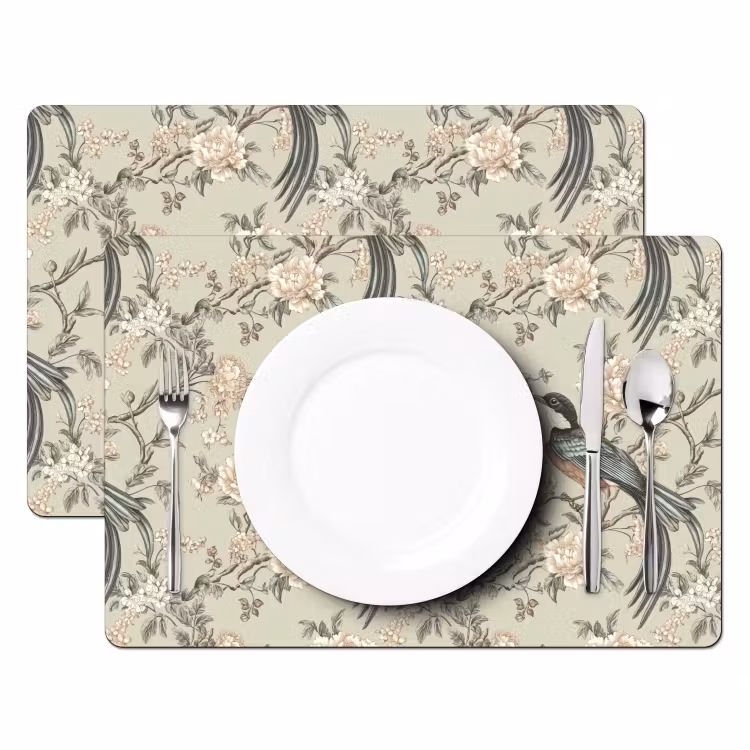 Bloem - Vogel - Kleurrijk Placemat vinyl groot 368 -zzsfeer2_Kitchenyeah-website