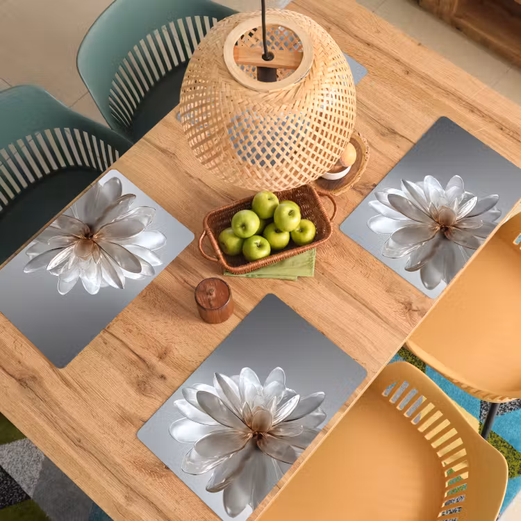 Bloem - Wit - Neutraal Placemat vinyl groot -zzsfeer5_Kitchenyeah-website