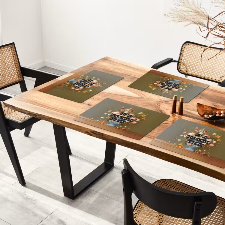 Bloem - Quote - Vintage - Art Placemat vinyl groot -zzsfeer4_Kitchenyeah-website