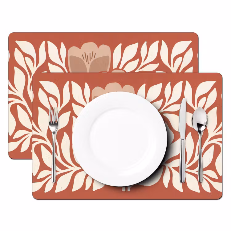 Bloemen - Abstract - Modern - Beige - Natuur Placemat vinyl groot -zzsfeer2_Kitchenyeah-website
