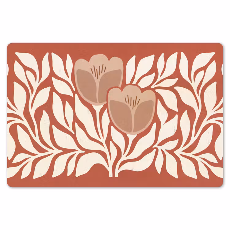 Bloemen - Abstract - Modern - Beige - Natuur Placemat vinyl groot -zzsfeer1_Kitchenyeah-website