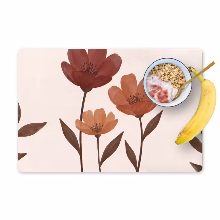 Bloemen - Abstract - Modern - Bruin - Decoratief Placemat vinyl groot -zzzproduct_Kitchenyeah-website