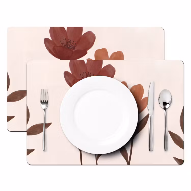 Bloemen - Abstract - Modern - Bruin - Decoratief Placemat vinyl groot -zzsfeer2_Kitchenyeah-website